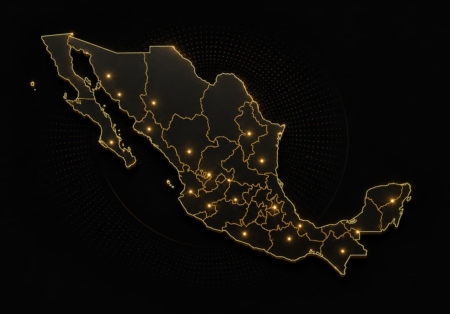 Mapa de cobertura nacional para traslado de vehículos en México